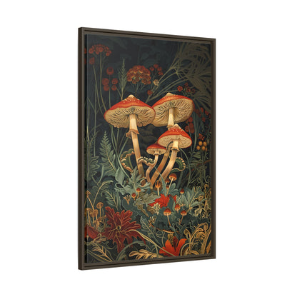 Framed Canvas - Elegant Mushroom Reverie