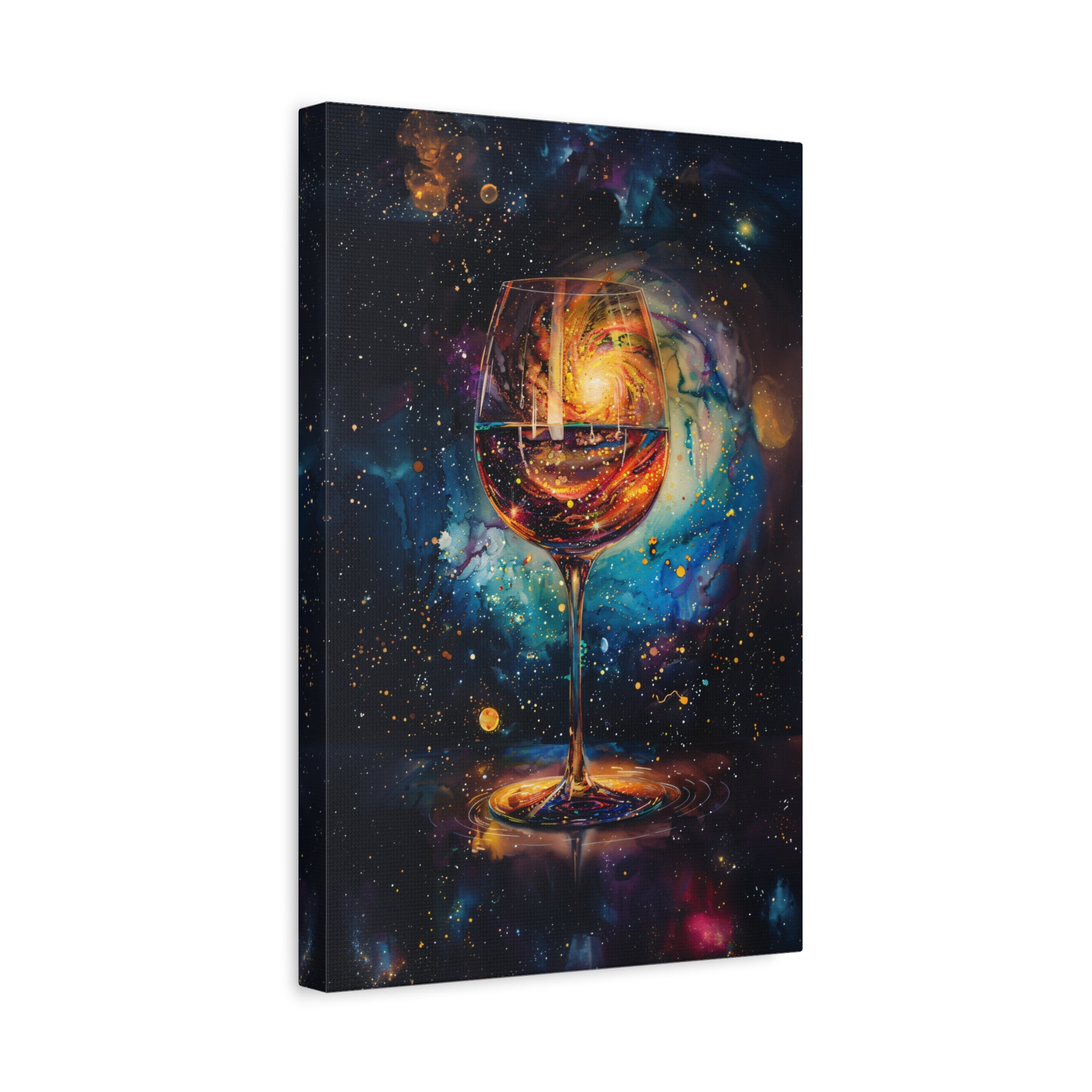 1.25" Matte Canvas - Cosmic Swirl in Wine Glass