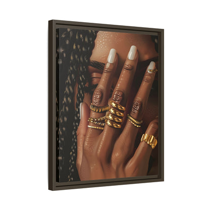 Framed Canvas - Braided Golden Ring Beauty