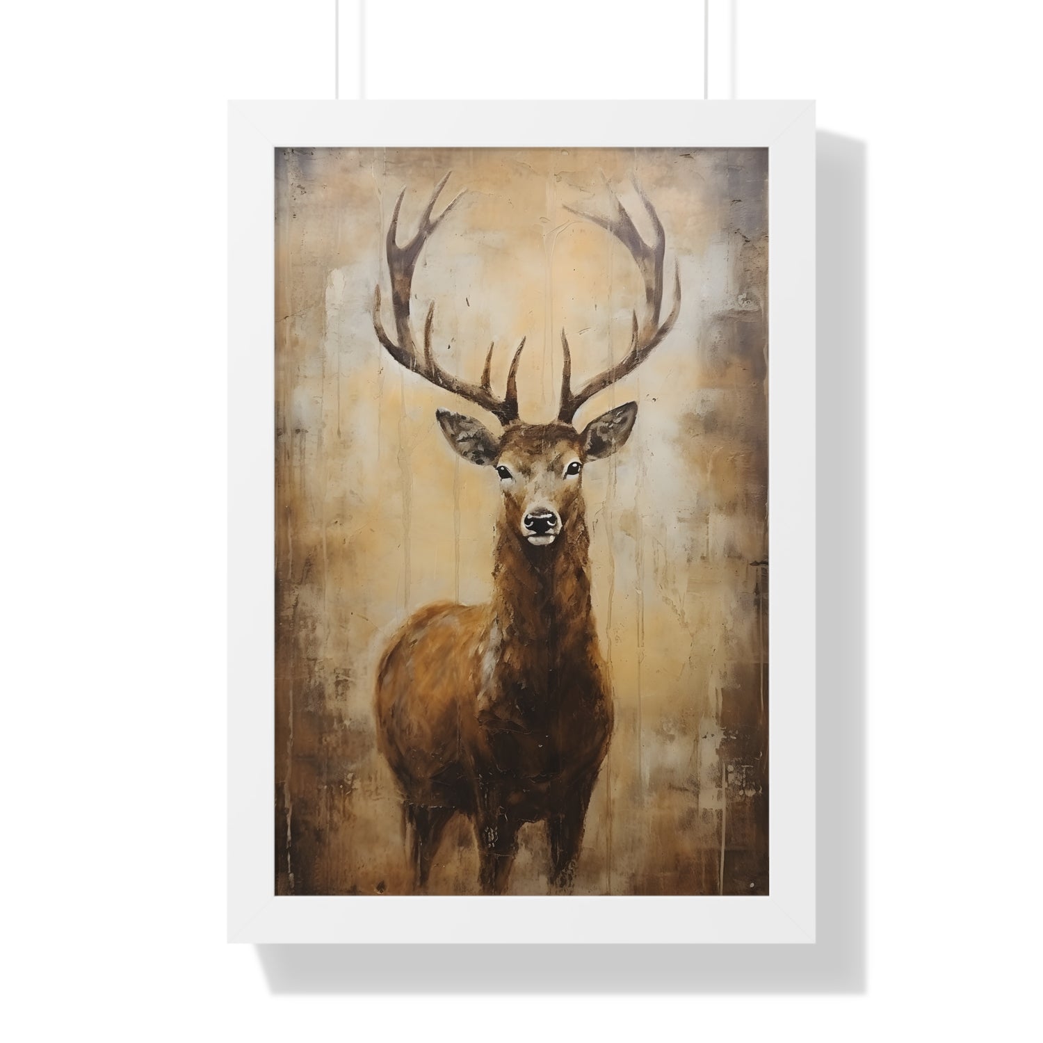 Framed Paper Print - Golden Stag Majesty