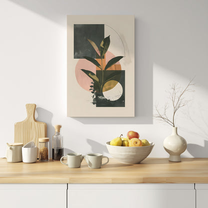 .75" Matte Canvas - Blush Geometry Leafscape