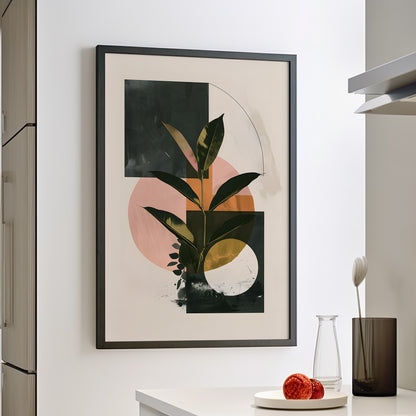 Framed Paper Print - Blush Geometry Leafscape