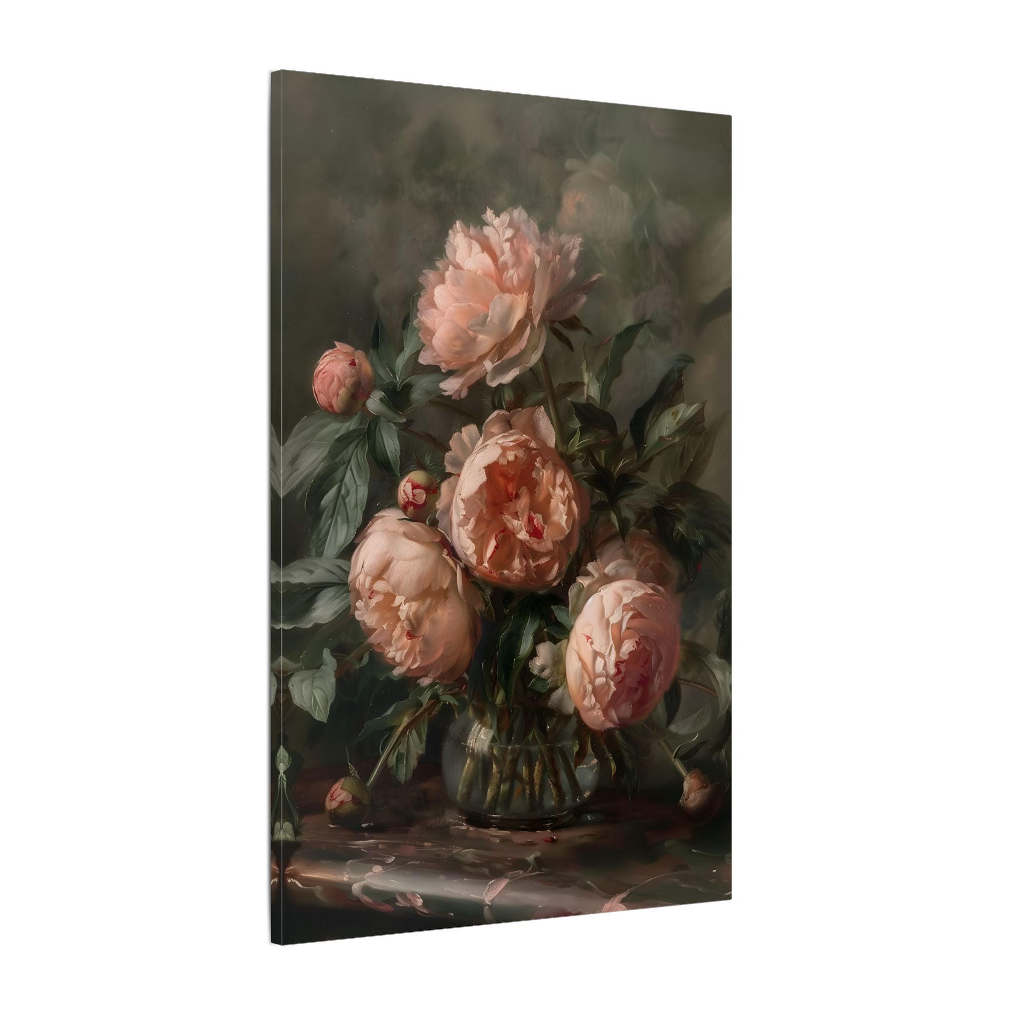 .75" Matte Canvas - Vintage Blush Peony Bouquet