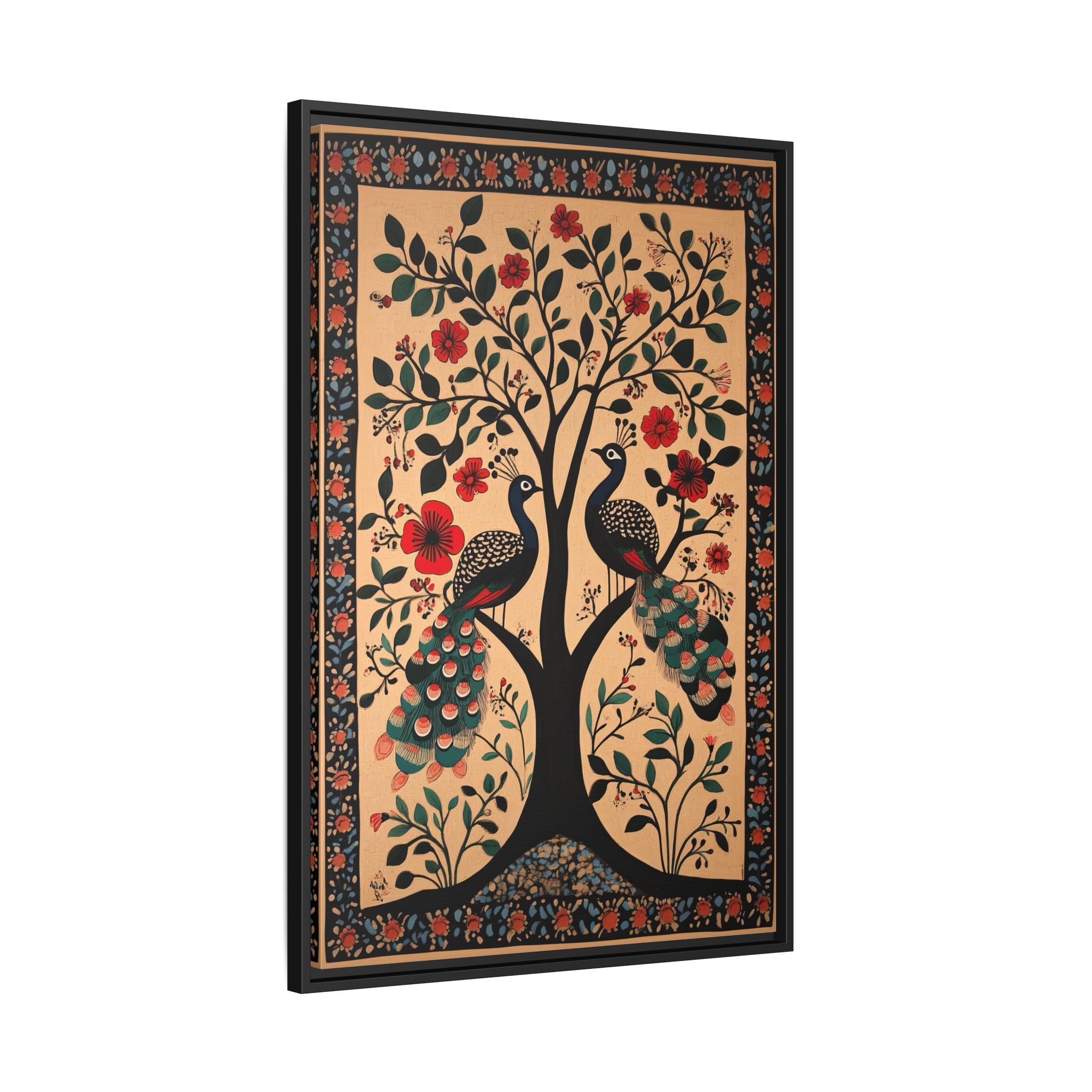 Framed Canvas - Lovers Under Blooming Canopy