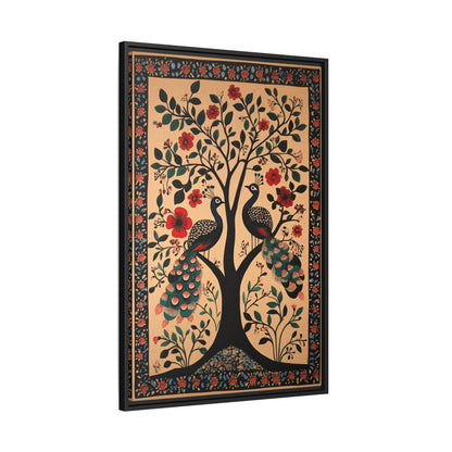 Framed Canvas - Lovers Under Blooming Canopy