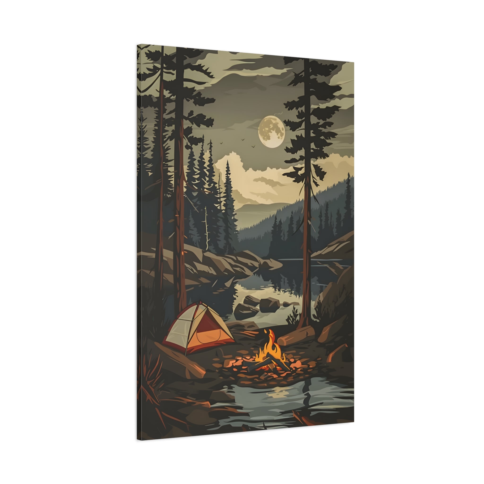 1.25" Matte Canvas - Moonlit Campfire Escape