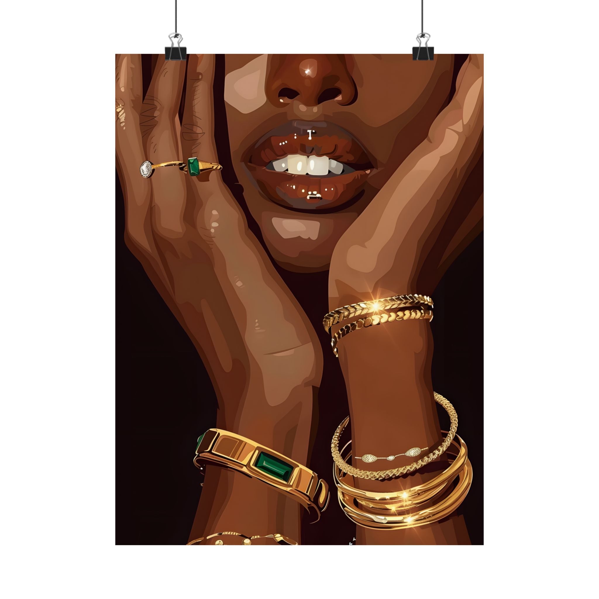 Golden Emerald Beauty Portrait