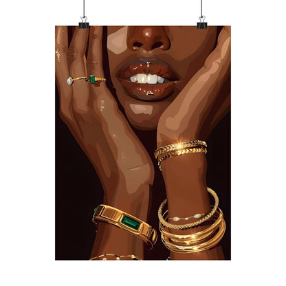 Golden Emerald Beauty Portrait