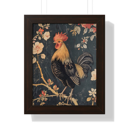 Framed Paper Print - Blooming Rooster Glory