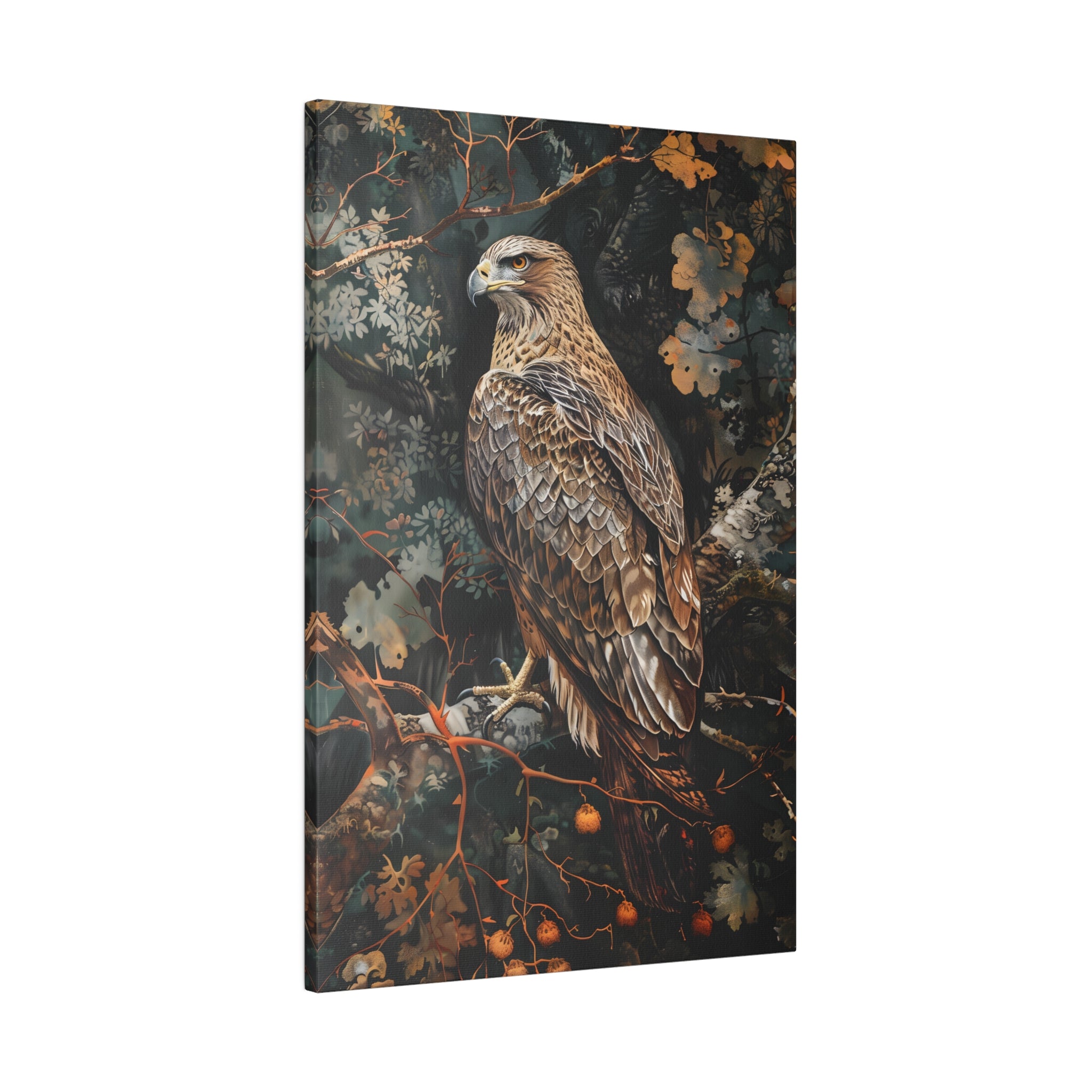 .75" Matte Canvas - Majestic Hawk in Autumn