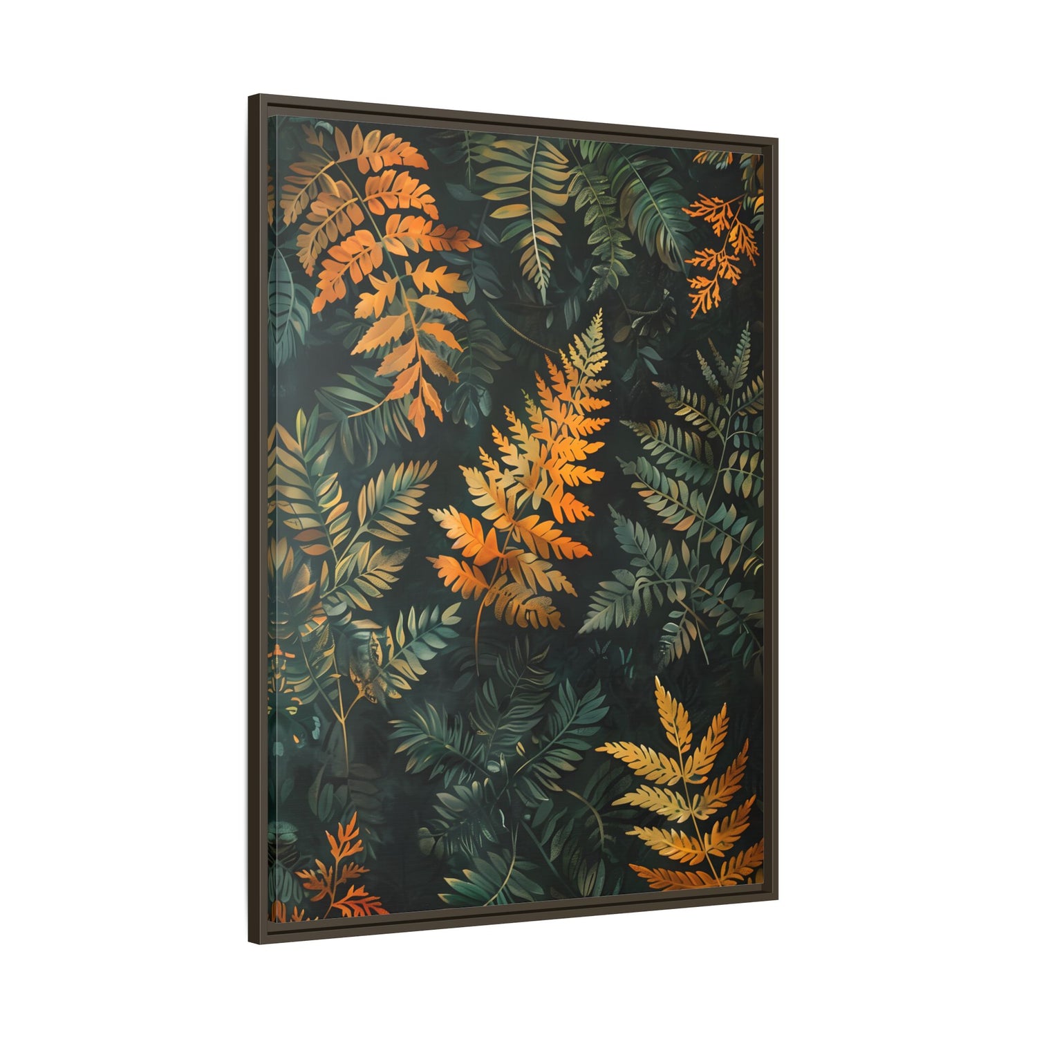 Framed Canvas - Golden Fern Elegance