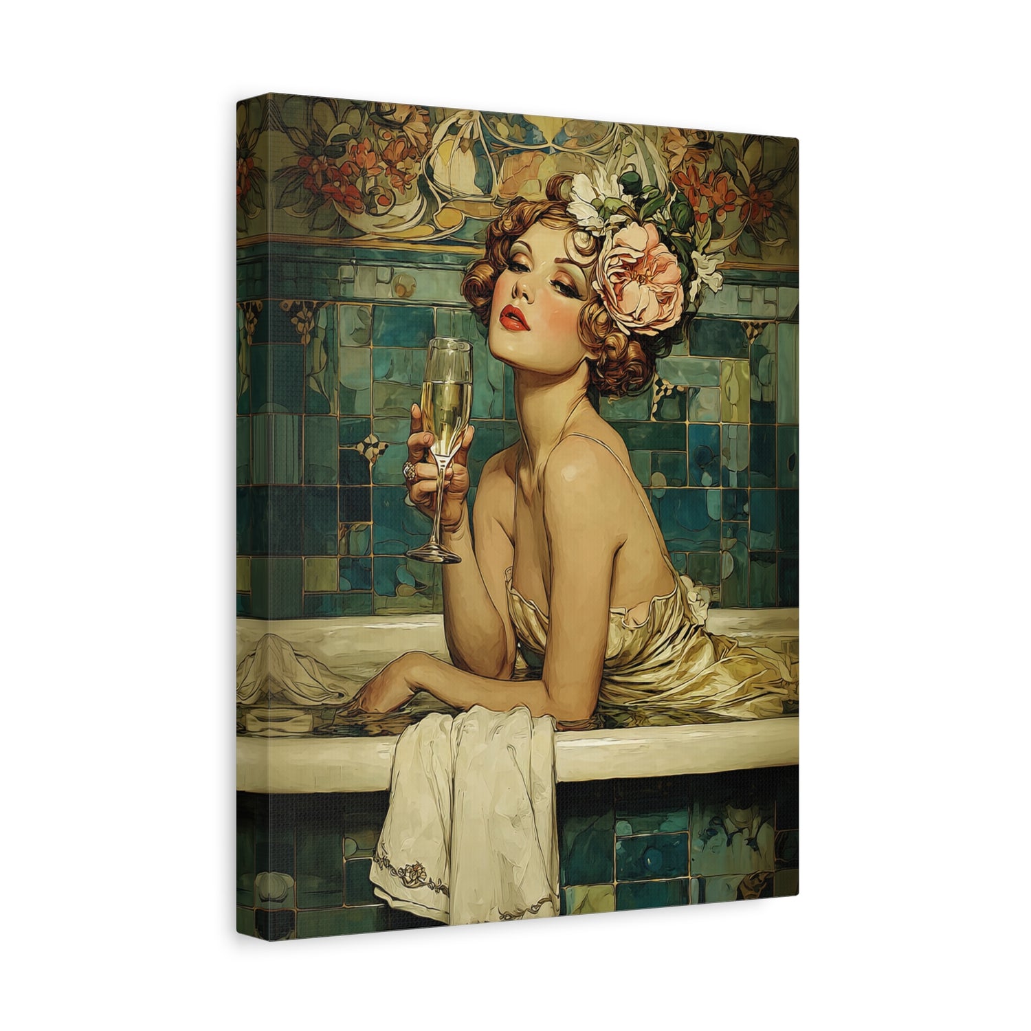 1.25" Matte Canvas - Champagne Bathtub Coquette