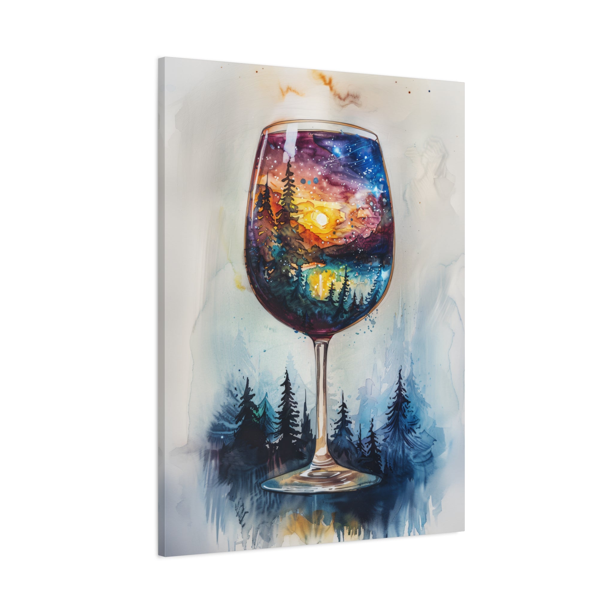 1.25" Matte Canvas - Galaxy Within the Wine Glass