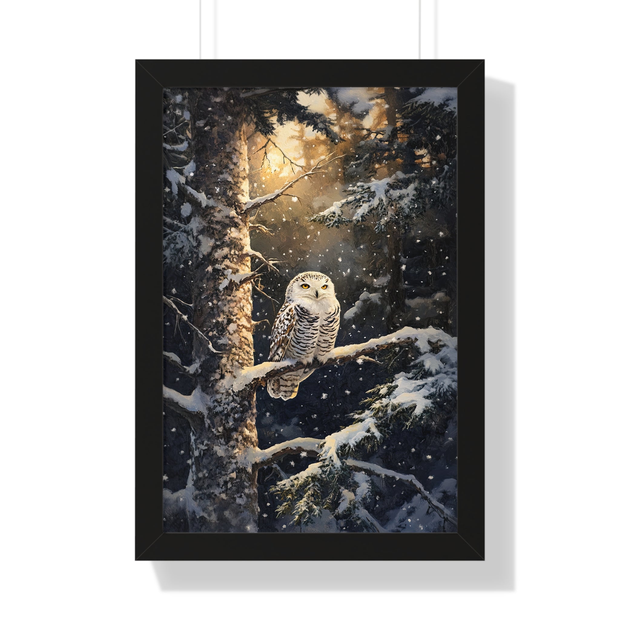 Framed Paper Print - Silent Gaze Snow Owl