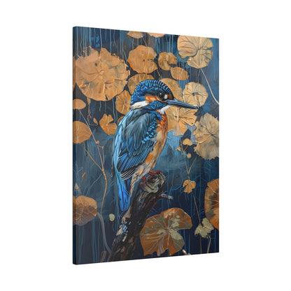 .75&quot; Matte Canvas - Golden Leaves Kingfisher