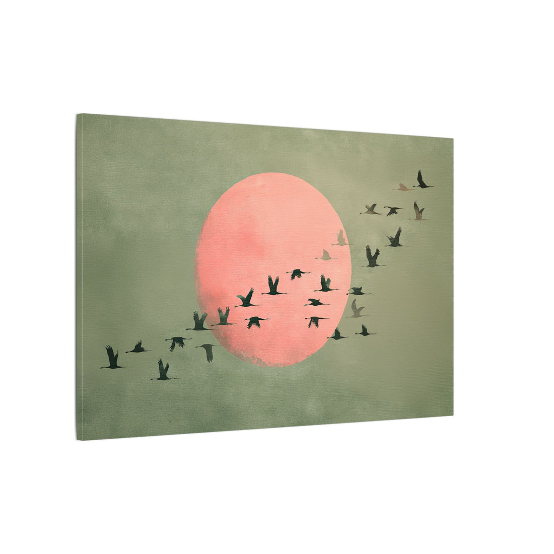.75" Matte Canvas - Blush Moon Bird Migration
