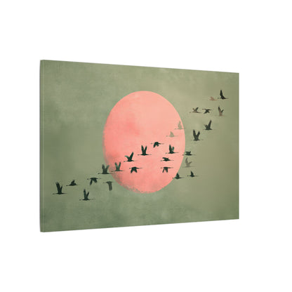 .75" Matte Canvas - Blush Moon Bird Migration