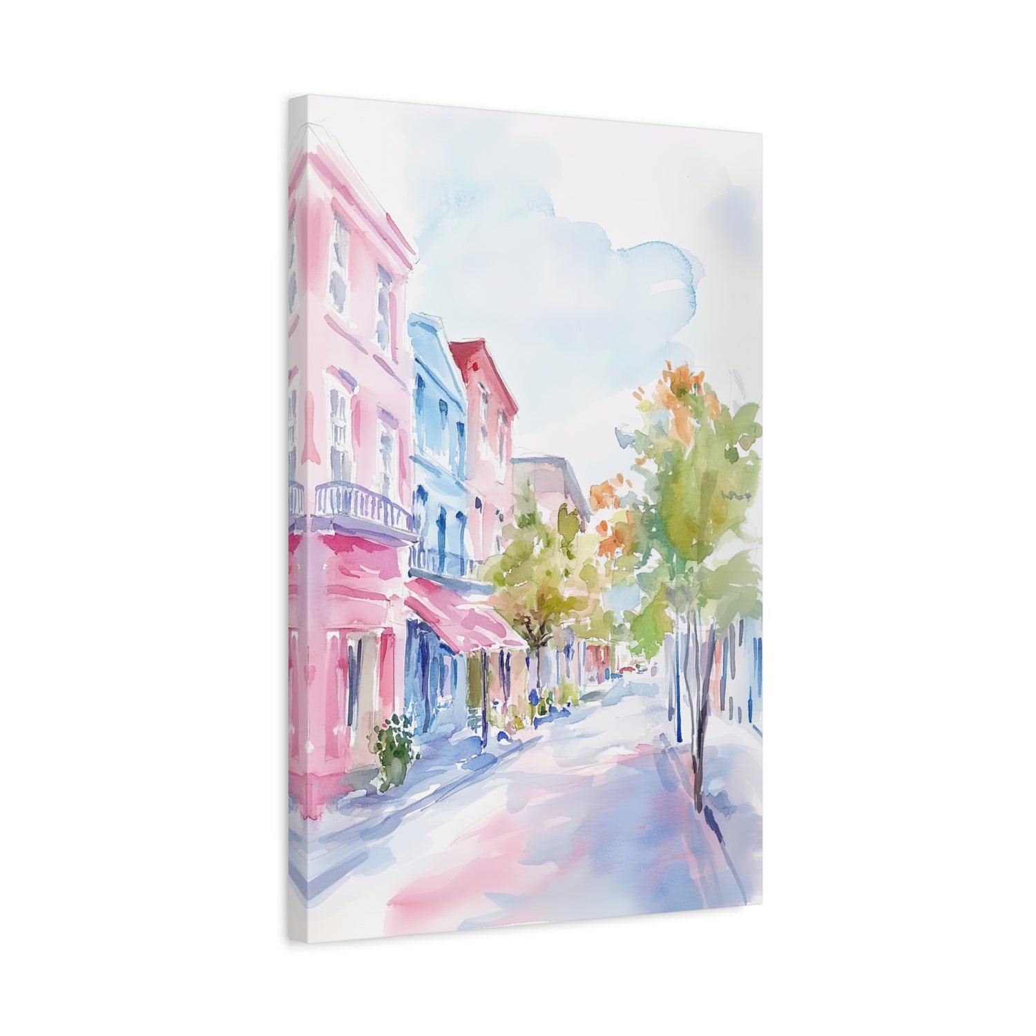 1.25" Matte Canvas - Pastel Charleston Street Scene