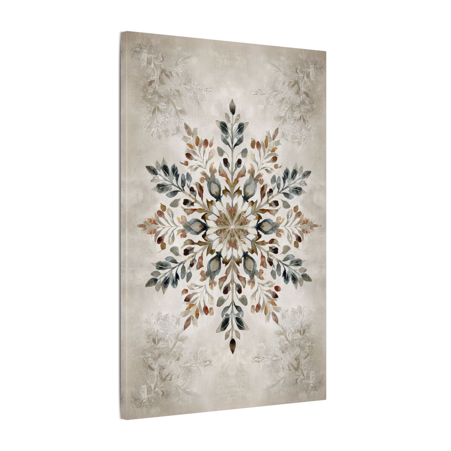 .75" Matte Canvas - Nordic Botanical Snowflake