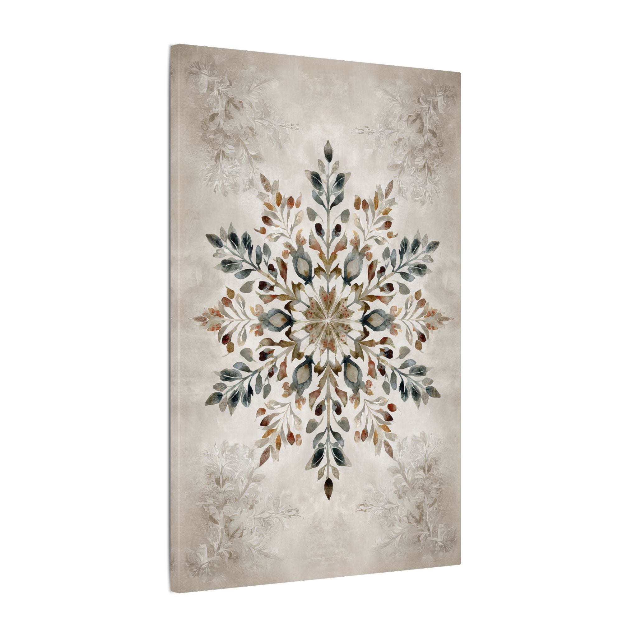 .75" Matte Canvas - Nordic Botanical Snowflake