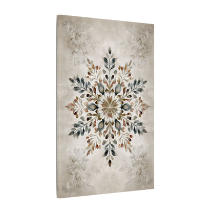 .75" Matte Canvas - Nordic Botanical Snowflake