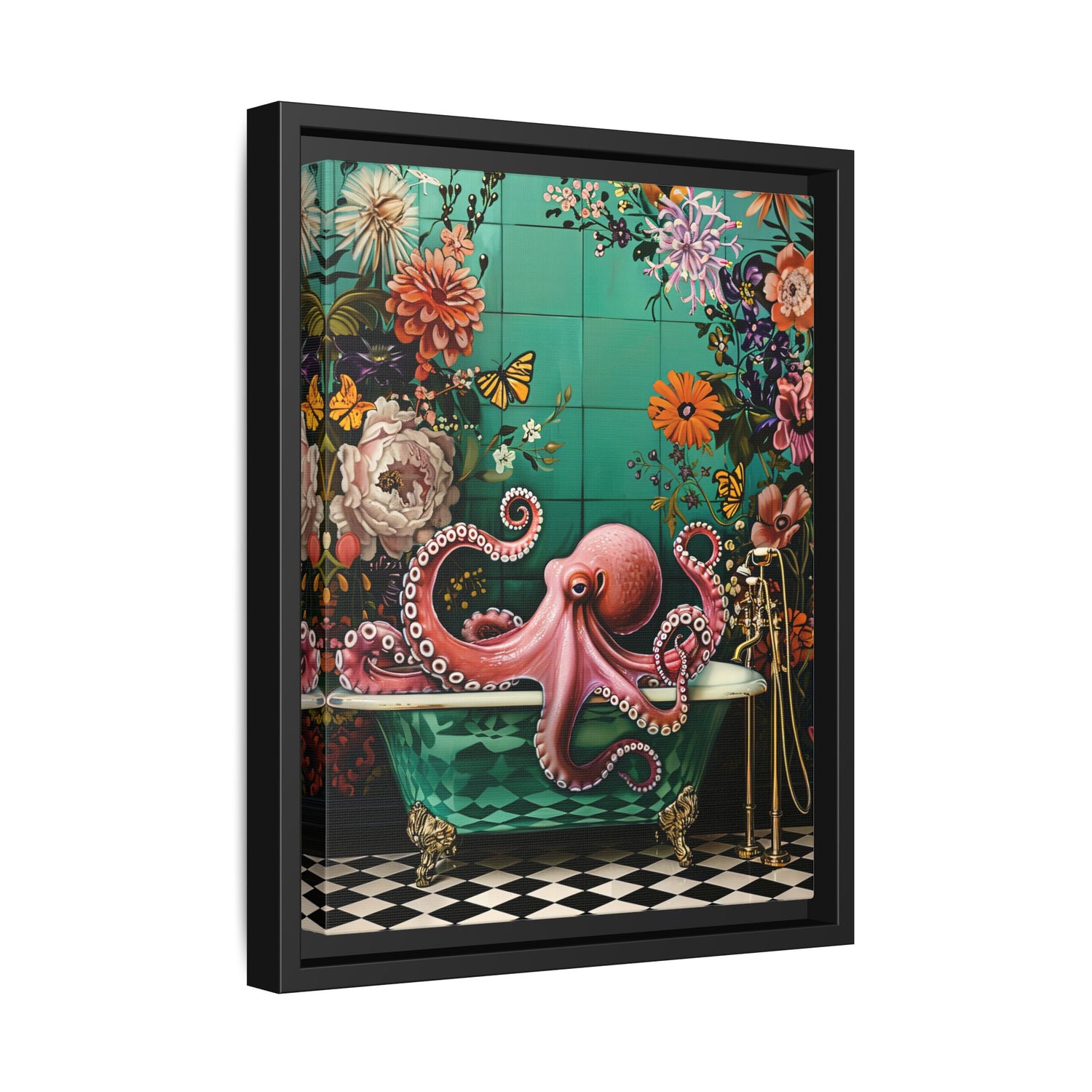 Framed Canvas - Octopus Bath Royale