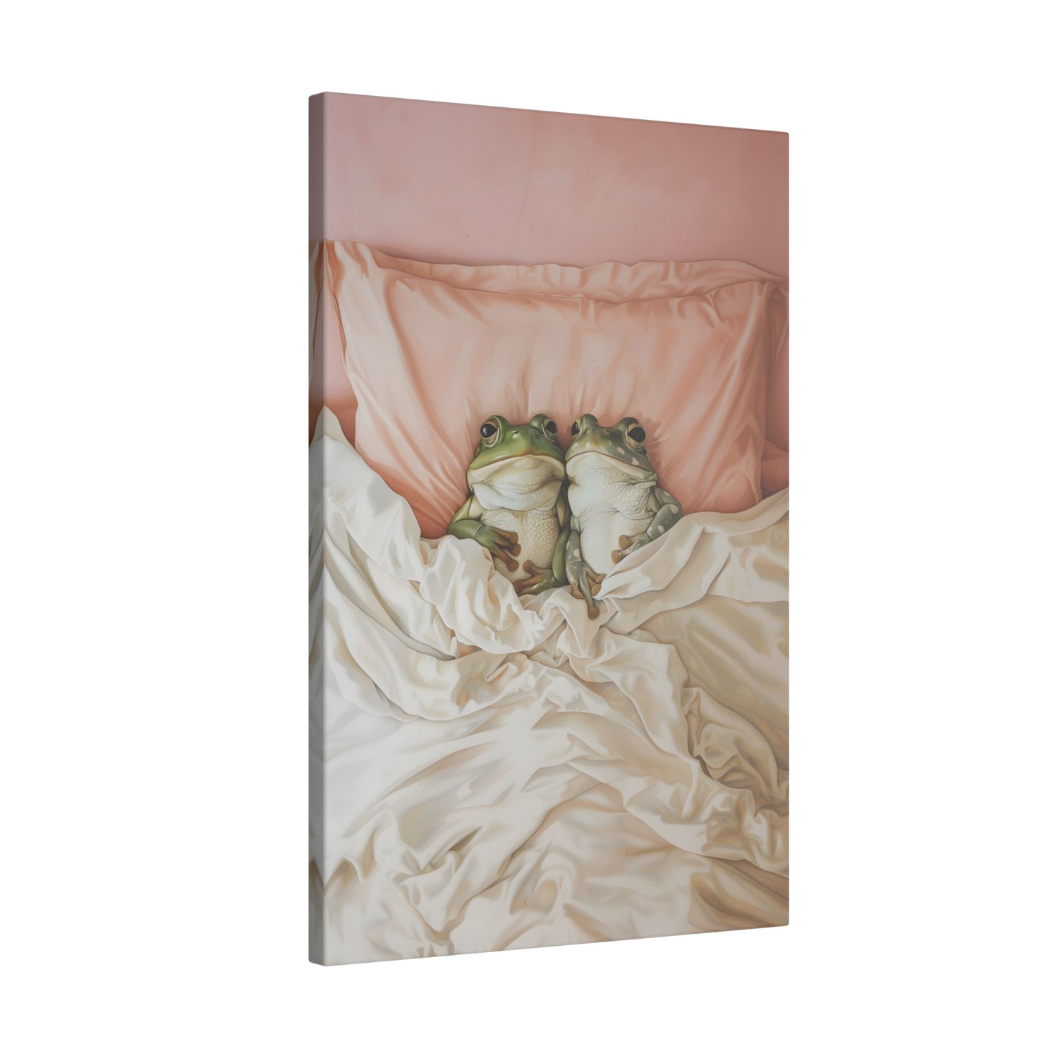 .75&quot; Matte Canvas - Cozy Frogs Romantic Bliss