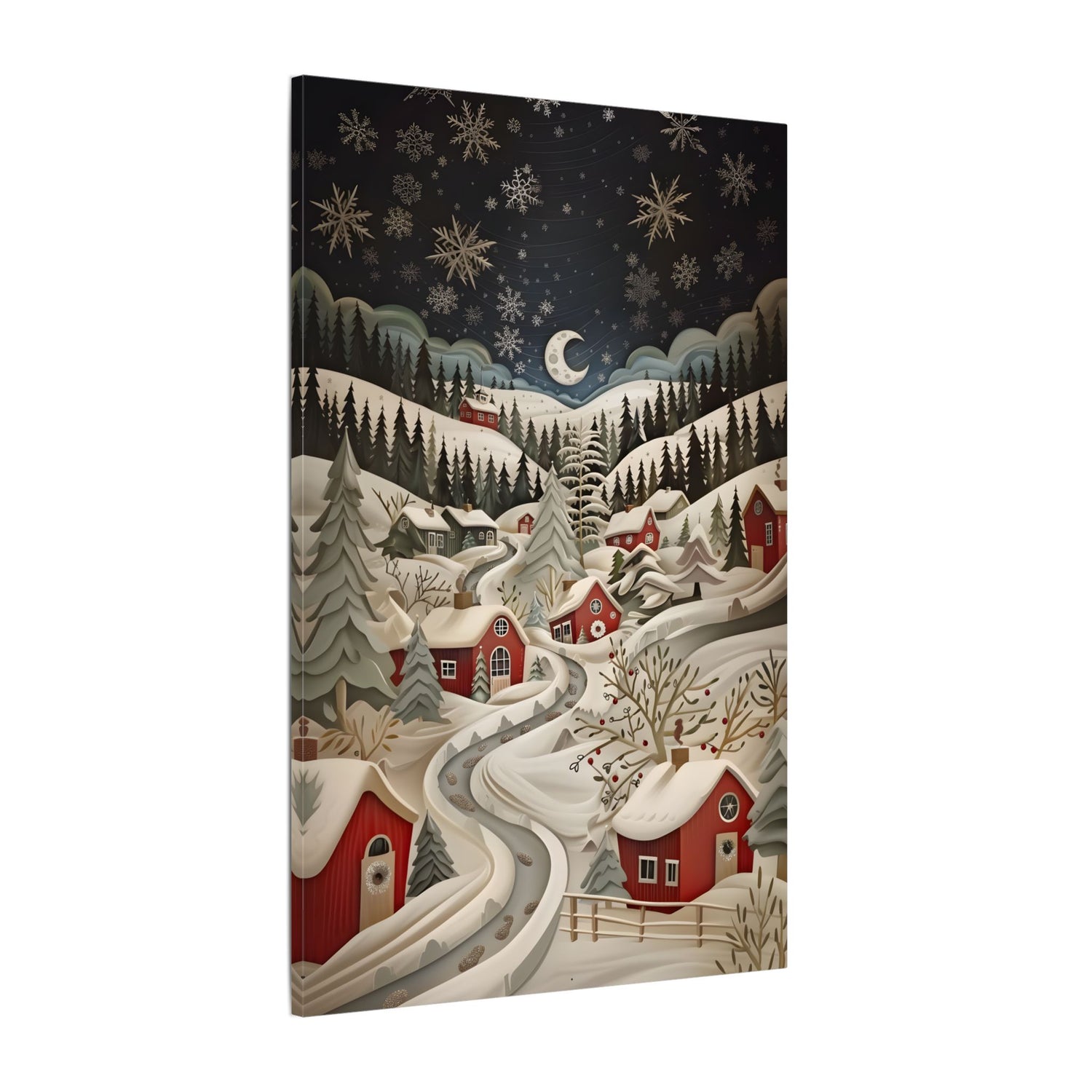 .75" Matte Canvas - Silent Snowfall Village