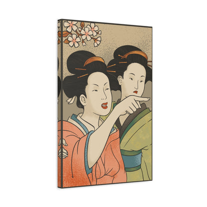 1.25" Matte Canvas - Japanese Woman Yells at Cat