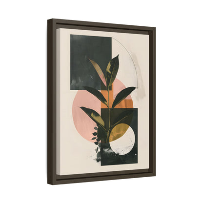 Framed Canvas - Blush Geometry Leafscape