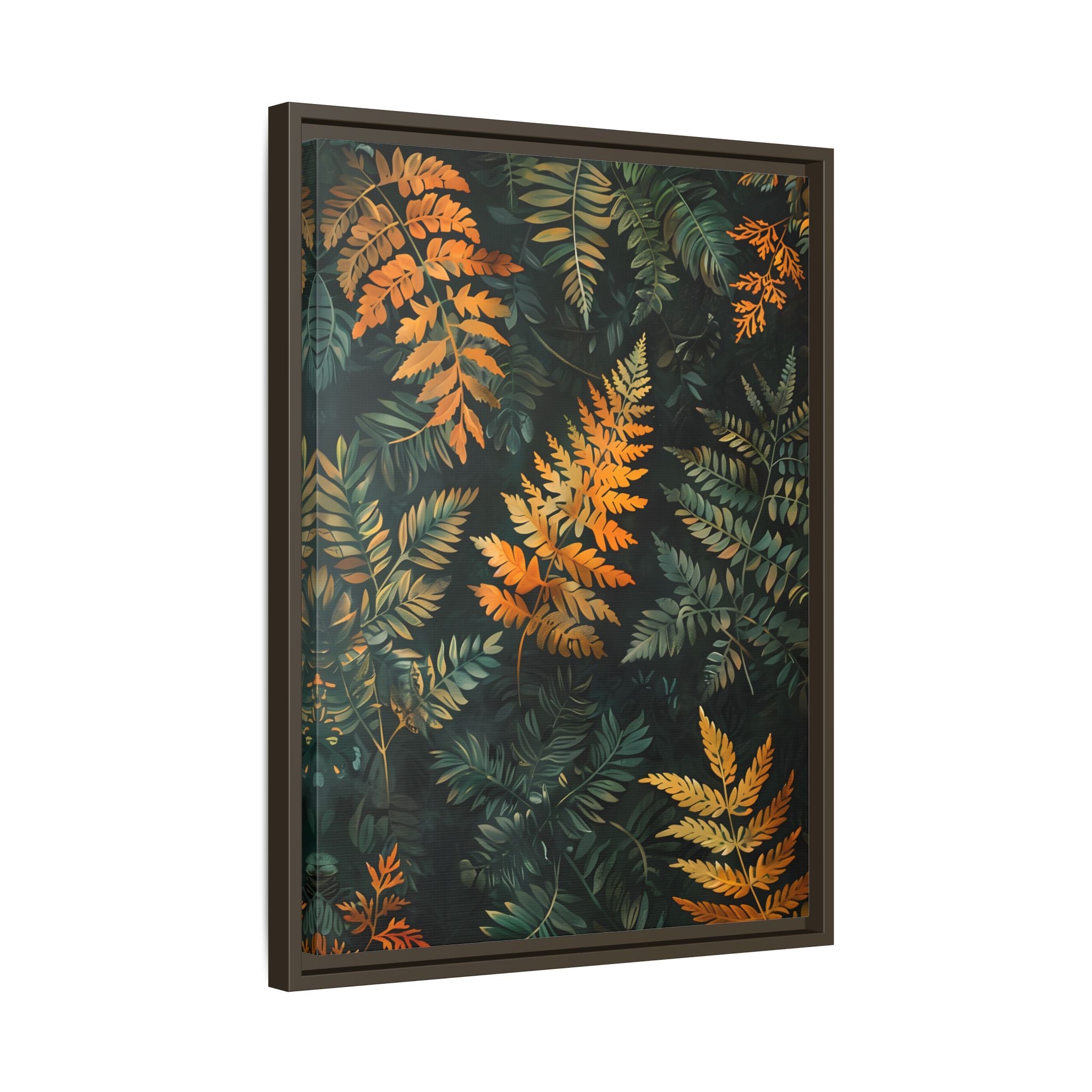 Framed Canvas - Golden Fern Elegance