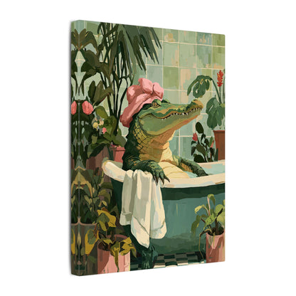 .75" Matte Canvas - Bathtub Alligator Spa Day
