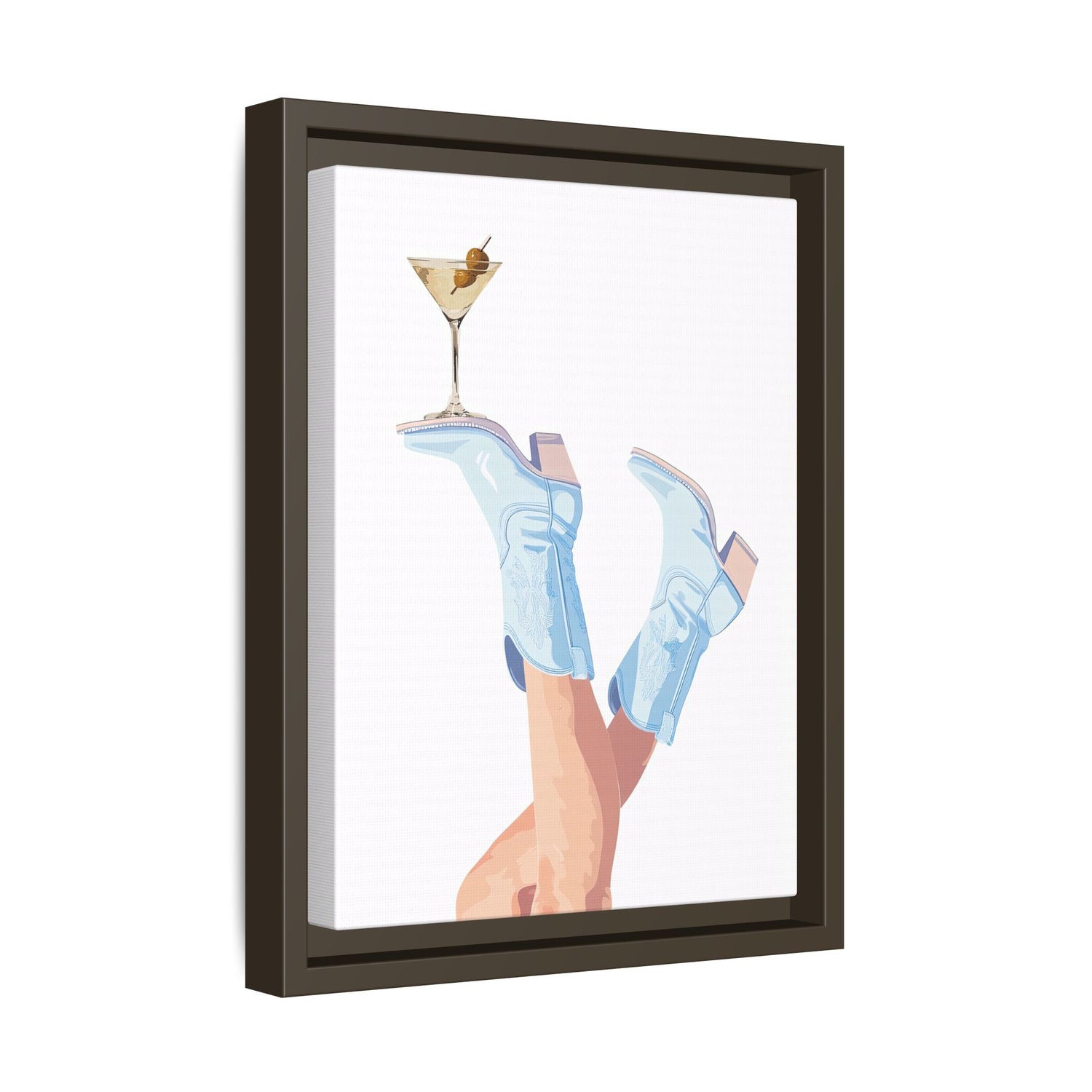 Framed Canvas - Boots Up, Cheers Babe