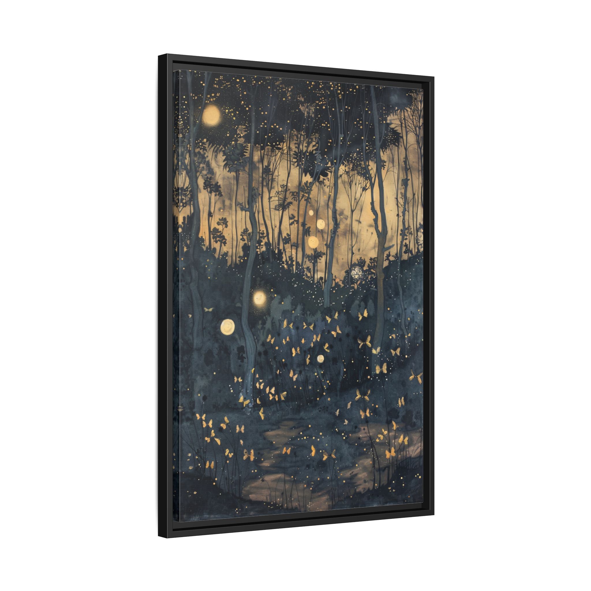 Framed Canvas - Golden Firefly Nightscape