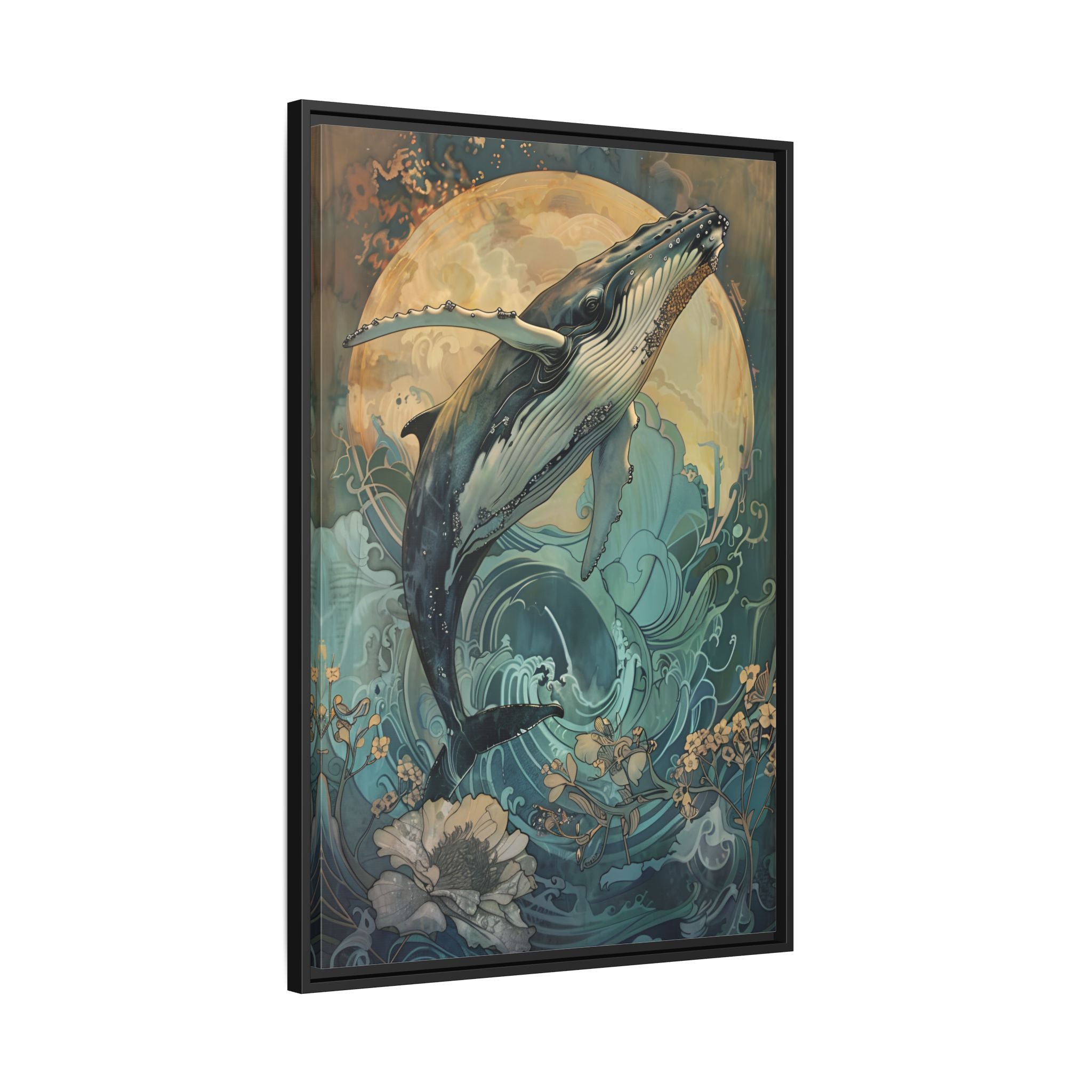 Framed Canvas - Moonrise Humpback Bloom