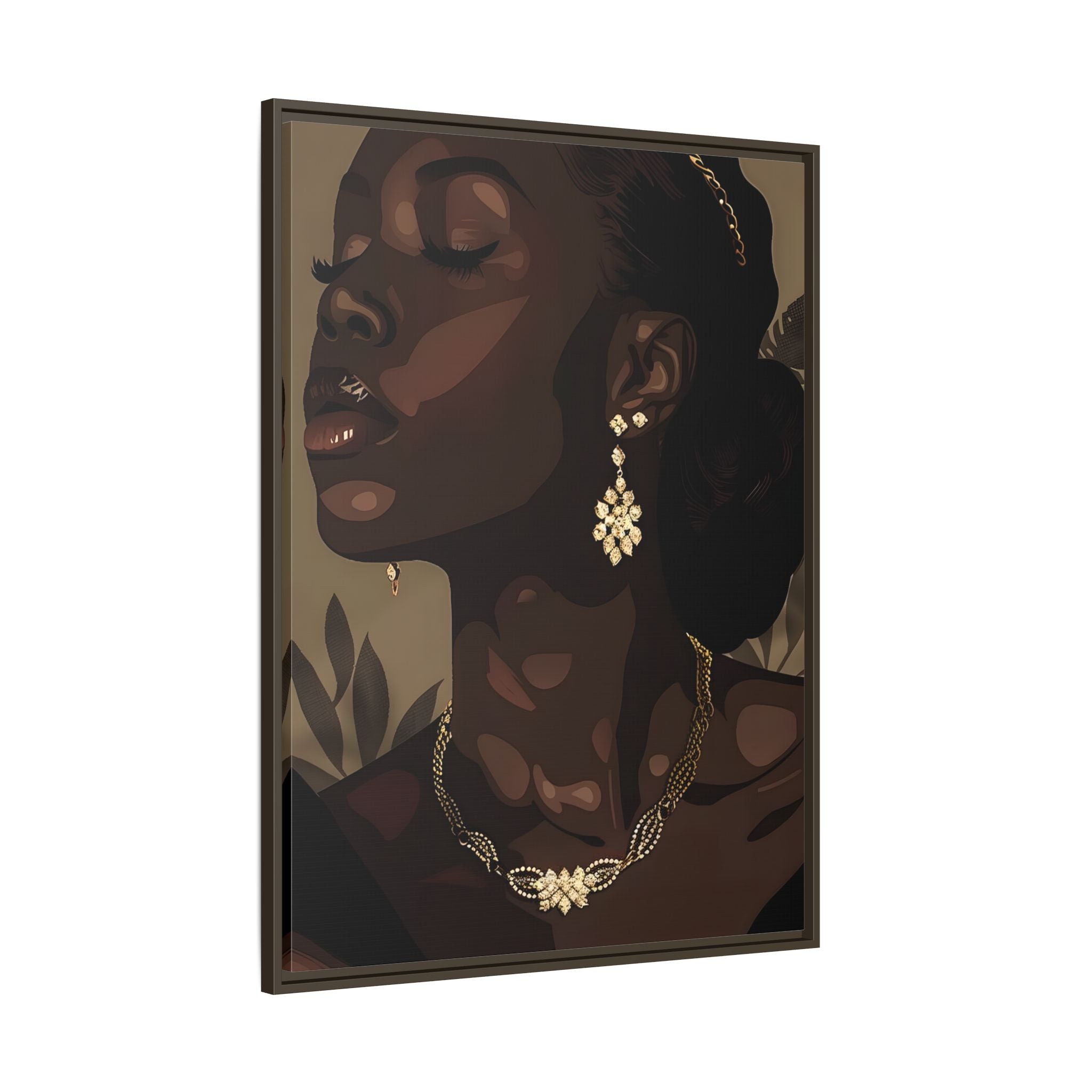 Framed Canvas - Golden Melanin Muse
