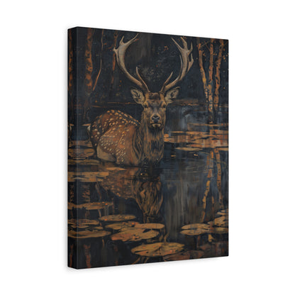 1.25" Matte Canvas - Twilight Stag Reflection
