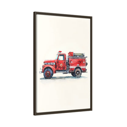 Framed Canvas - Vintage Firetruck Nursery