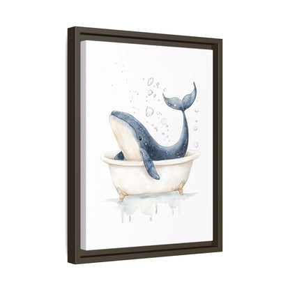 Framed Canvas - Whale Tub Bubble Splash