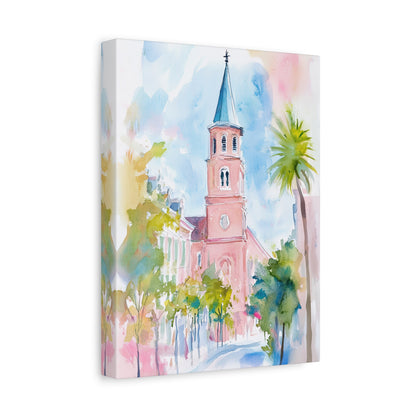 1.25" Matte Canvas - Charleston Steeple in Pastel Haze