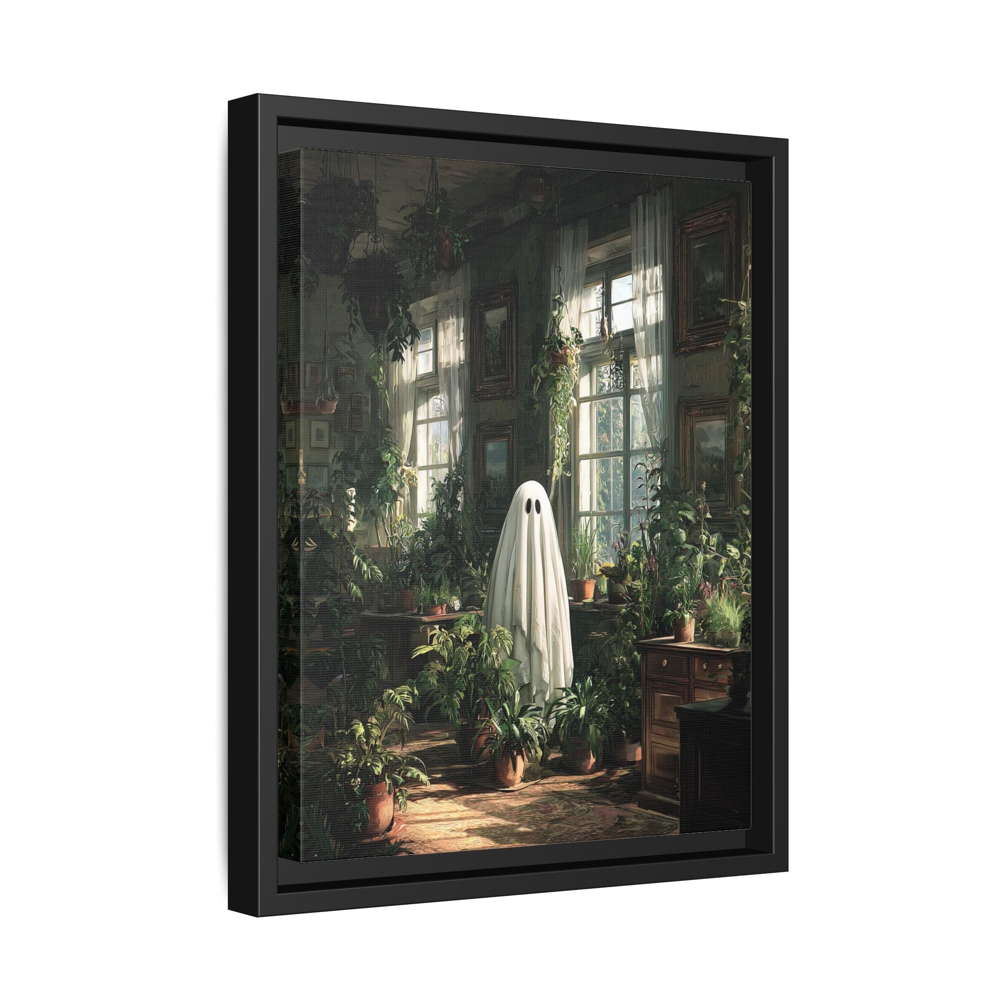 Framed Canvas - Ghost Among Houseplants