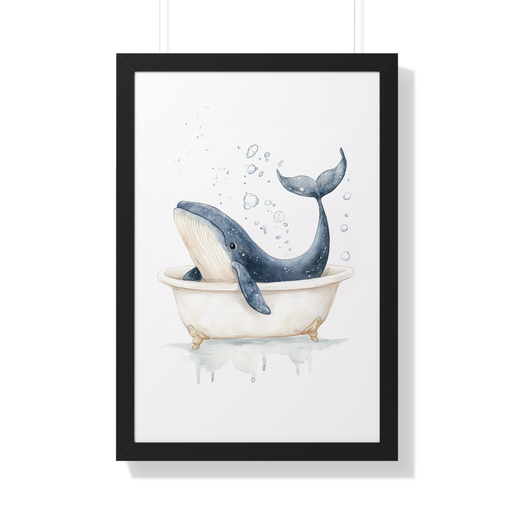 Framed Paper Print - Whale Tub Bubble Splash