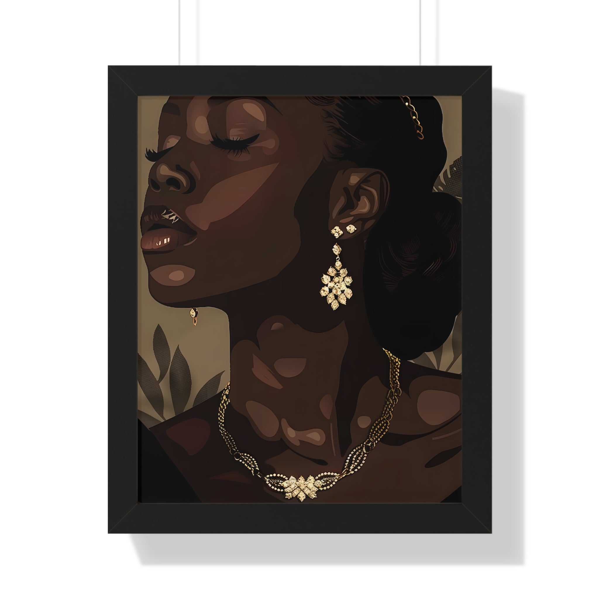 Framed Paper Print - Golden Melanin Muse