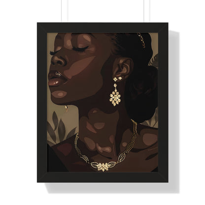 Framed Paper Print - Golden Melanin Muse