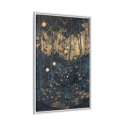 Framed Canvas - Golden Firefly Nightscape
