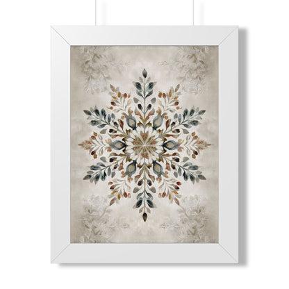 Framed Paper Print - Nordic Botanical Snowflake