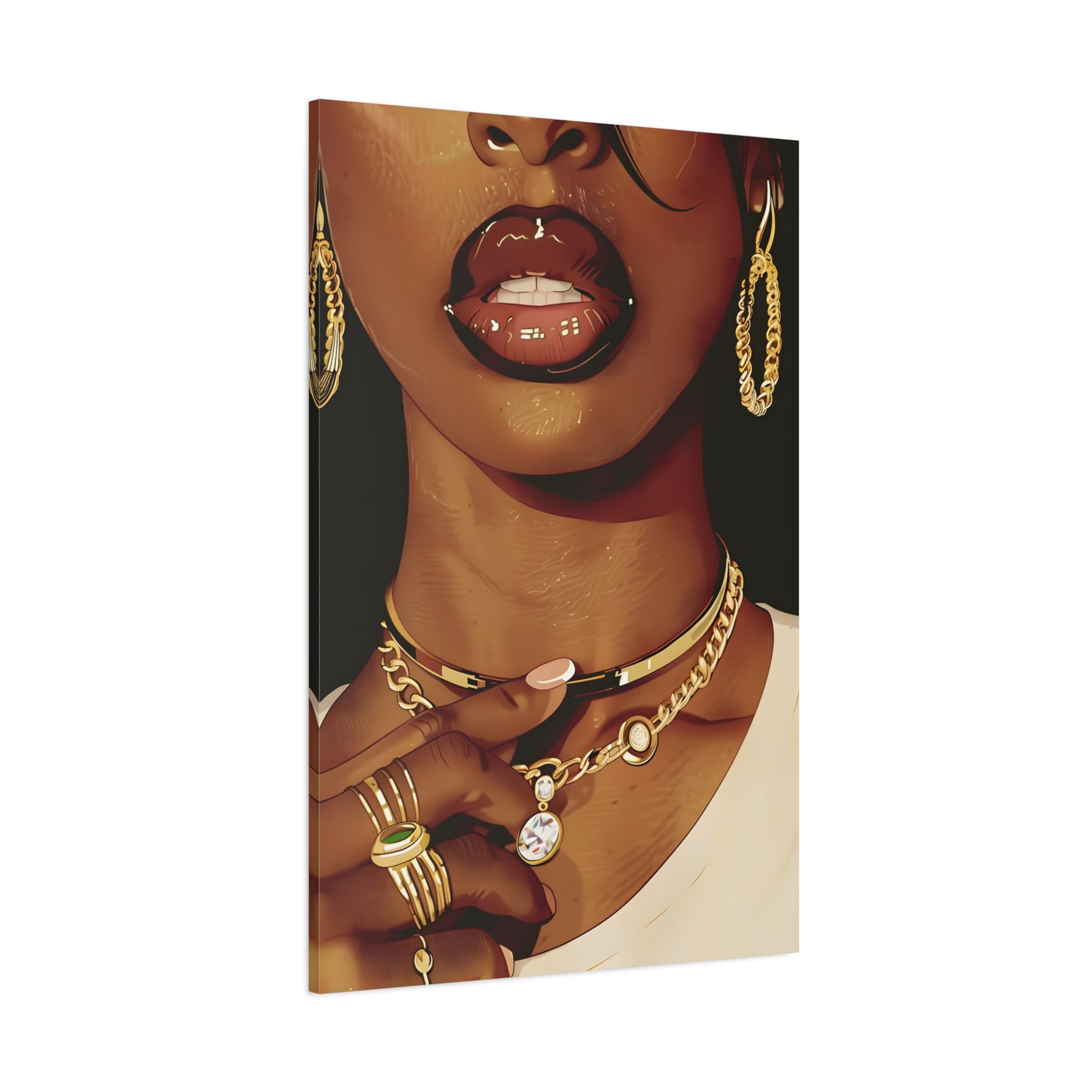 1.25" Matte Canvas - Golden Luxe Confidence Portrait