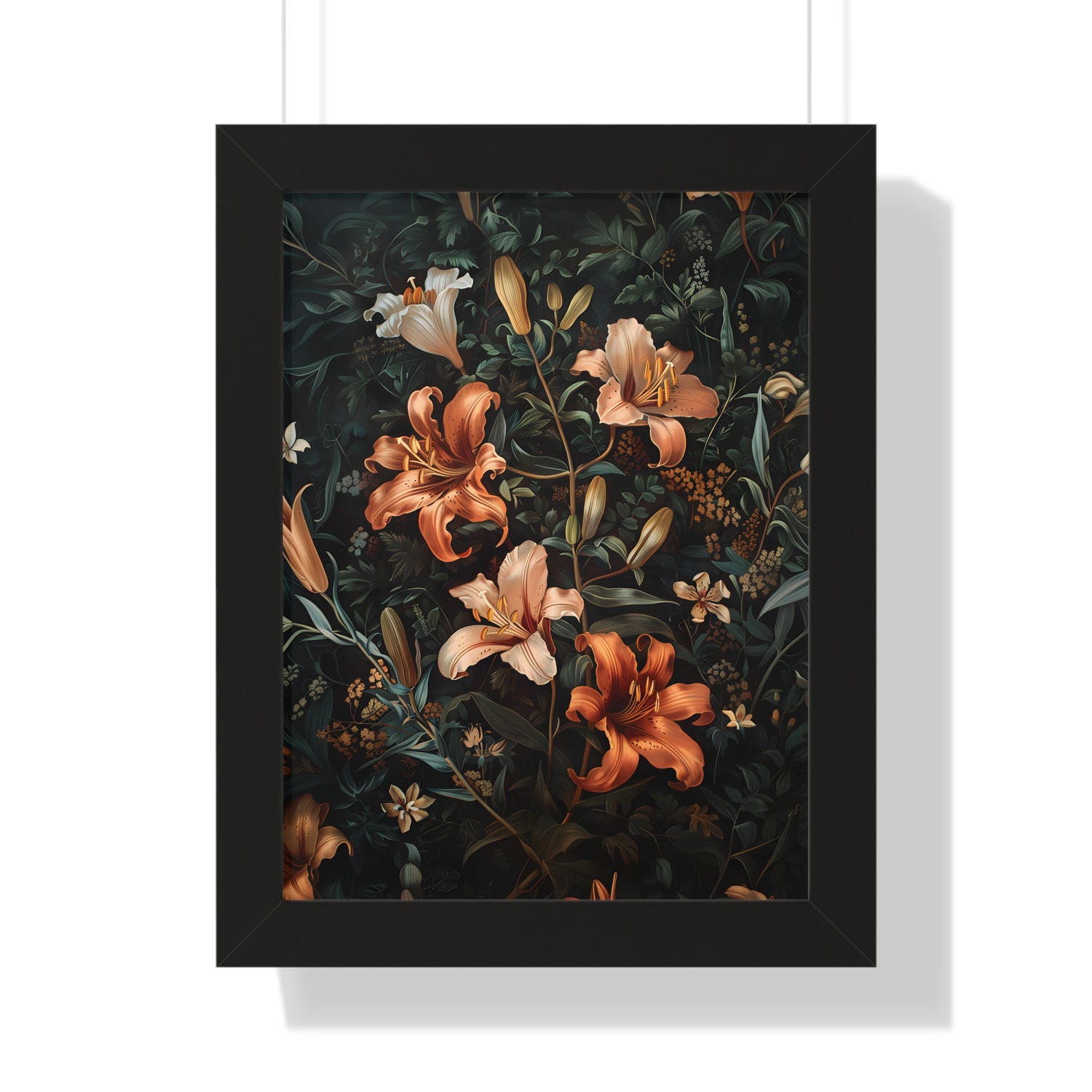 Framed Paper Print - Elegant Blooming Lilies