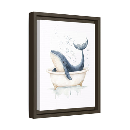 Framed Canvas - Whale Tub Bubble Splash