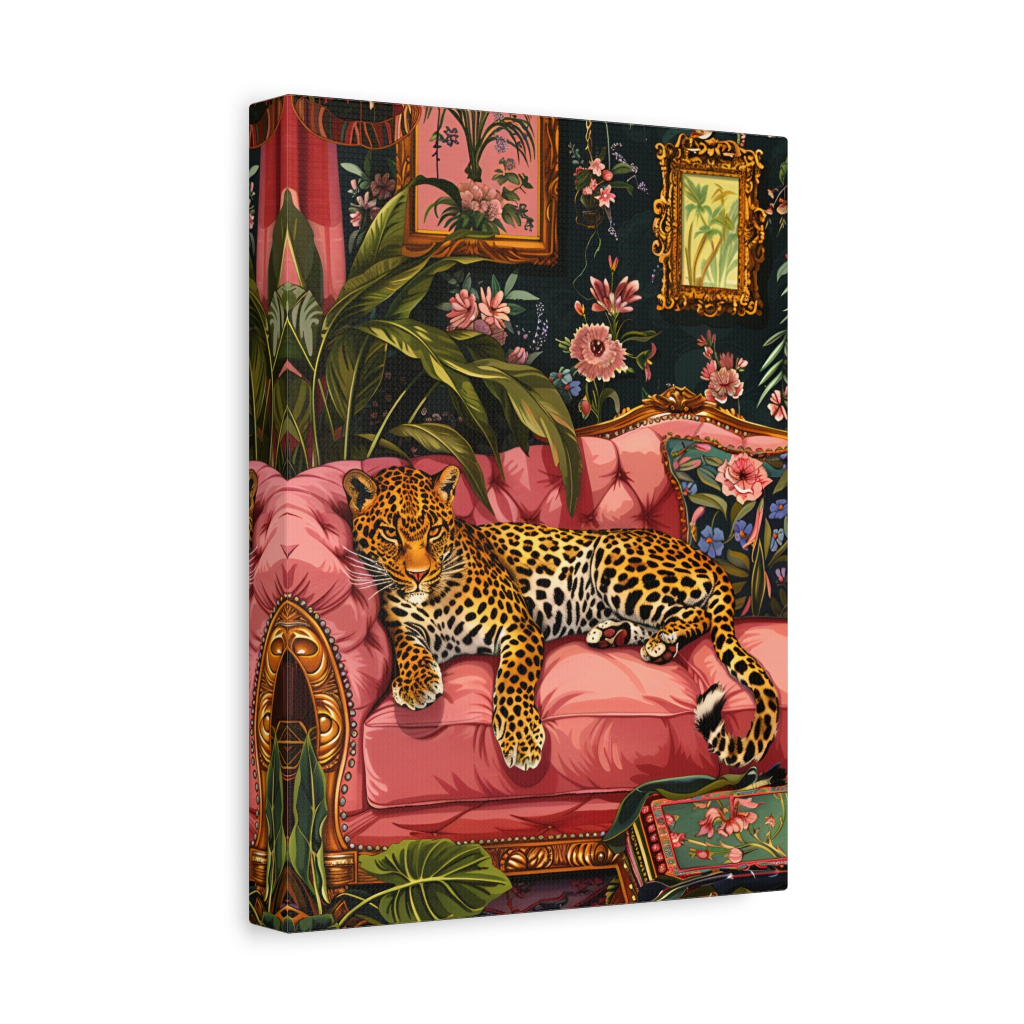 1.25" Matte Canvas - Leopard Lounge in Bloom